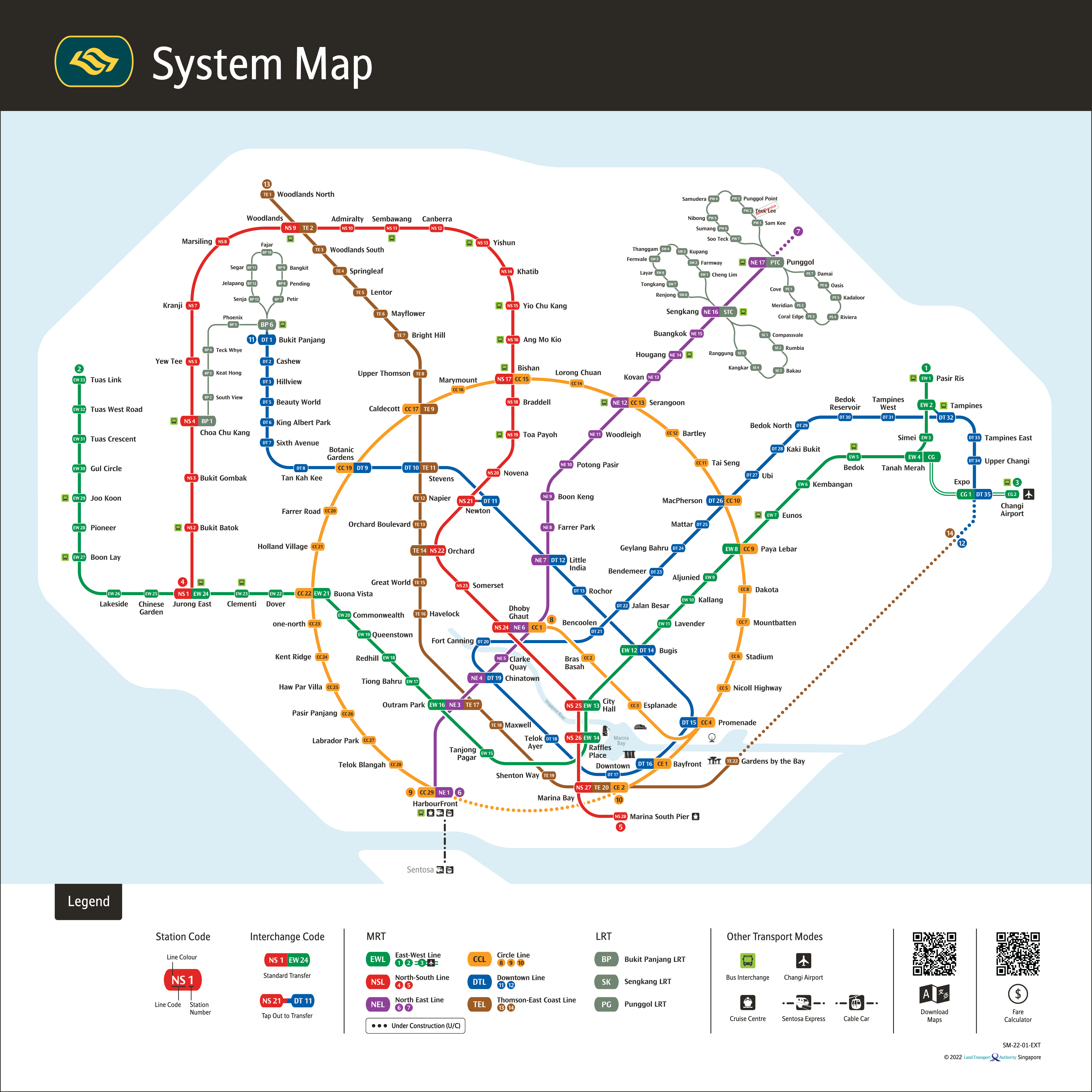 Singapore Travel Pass MRT Map