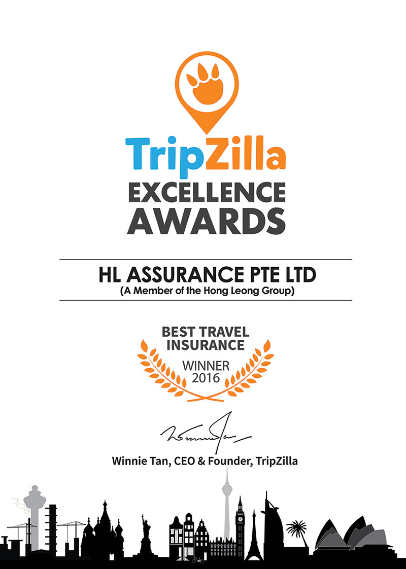 HL Assurance is the winner of Best Travel Insurance in Tripzilla Excellence Awards running for two years.