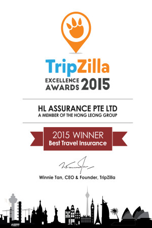 HL Assurance, a member of the Hong Leong Group was lauded Best Travel Insurance at Tripzilla Excellence Awards 2015