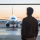 Man looking at planes in airport