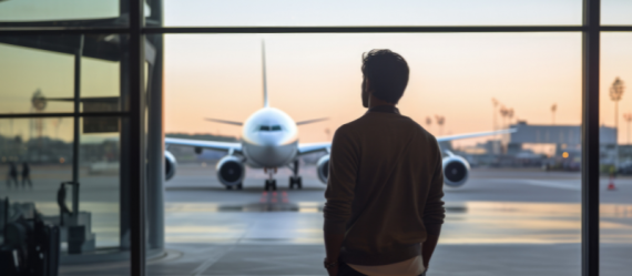 Blog Masthead Image Man looking at planes in airport